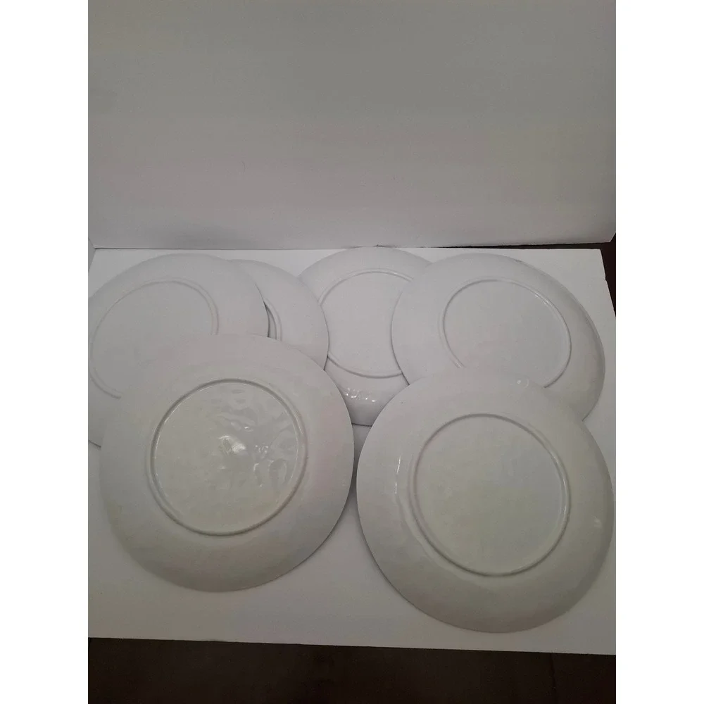 Nautica Home Melamine Dinner Plates Set of 6 Green Blue Watercolor